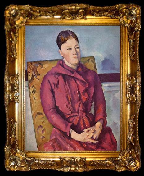 framed  Paul Cezanne Madame Cezanne in a Yellow Armchair, ta009-2